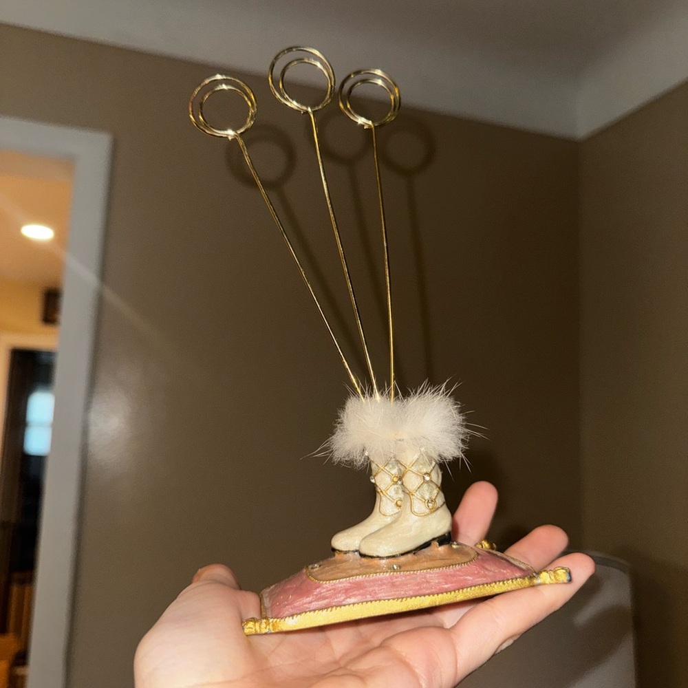 Gold and Cream Ice Skate Photo Holder